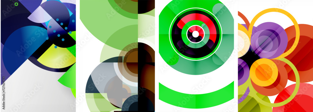 Set of circles geometric abstract posters. Abstract backgrounds for wallpaper, business card, cover, poster, banner, brochure, header, website Set of circles geometric abstract posters. Abstract backgrounds for wallpaper, business card, cover, poster, banner, brochure, header, website