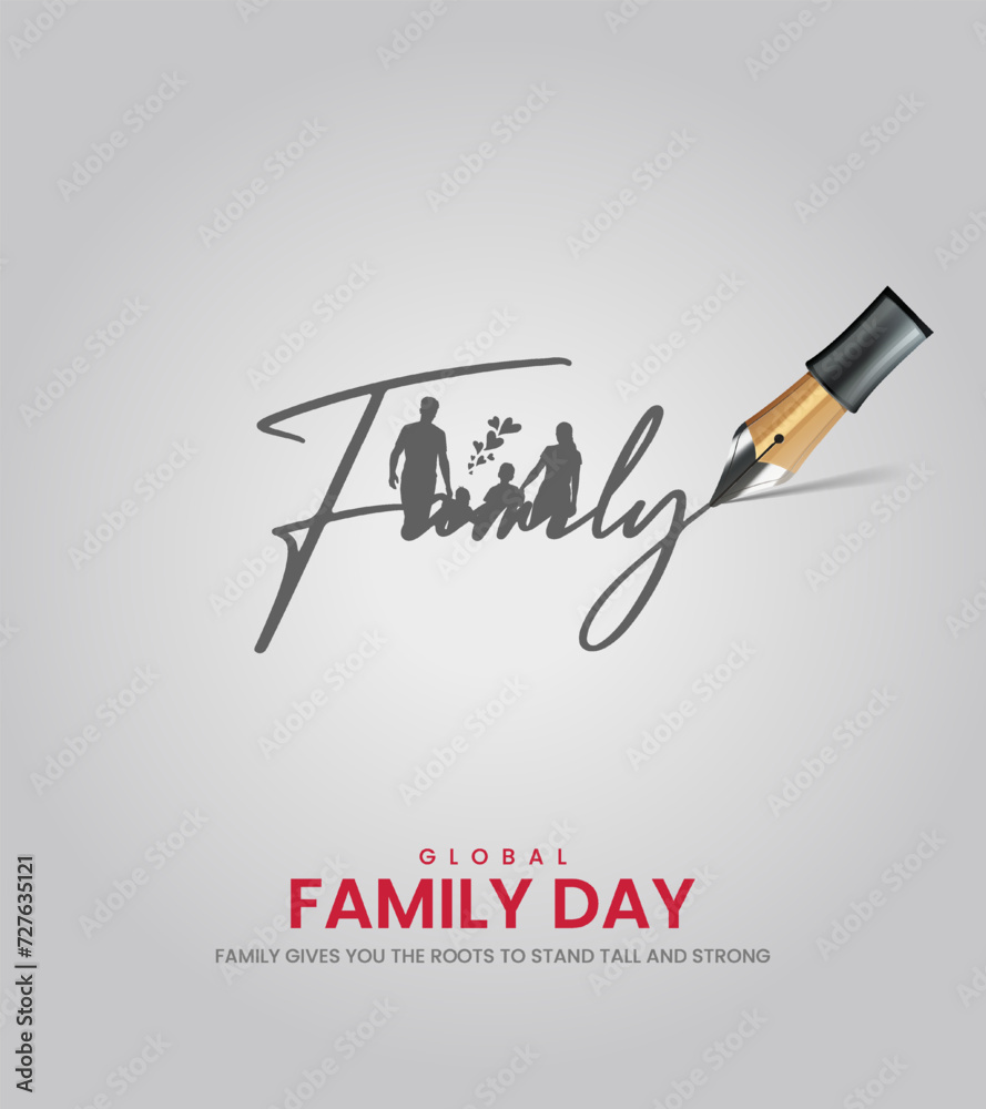 Global Family Day. World Family Day design for social meadi cretive post. 3D Illustration Global Family Day. World Family Day design for social meadi cretive post. 3D Illustration