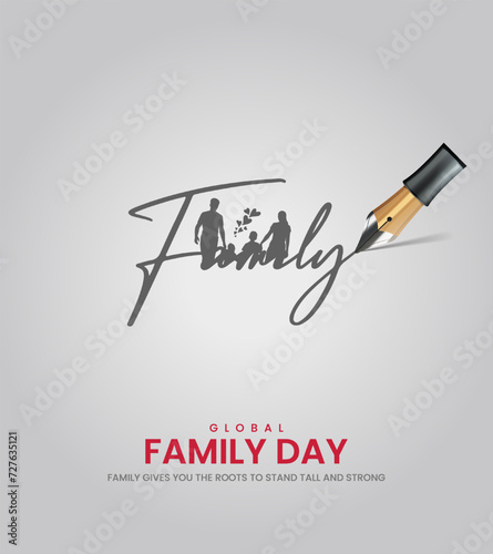 Global Family Day. World Family Day design for social meadi cretive post. 3D Illustration