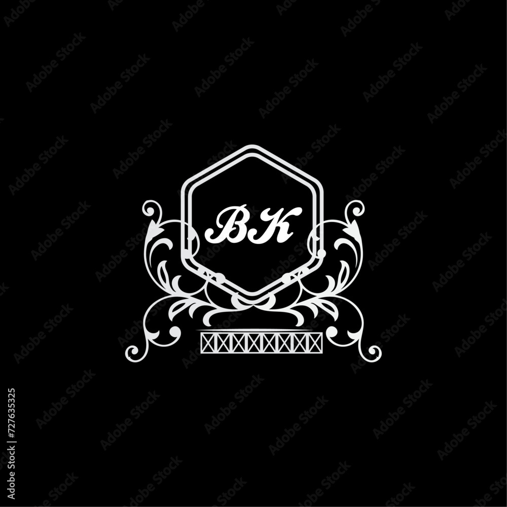 BK Letter, letter BK logo manual elegant minimalist signature logotype. BK luxury crown monogram with the hexagon. Elegant emblem and graceful calligraphy. BK Letter, letter BK logo manual elegant minimalist signature logotype. BK luxury crown monogram with the hexagon. Elegant emblem and graceful calligraphy.