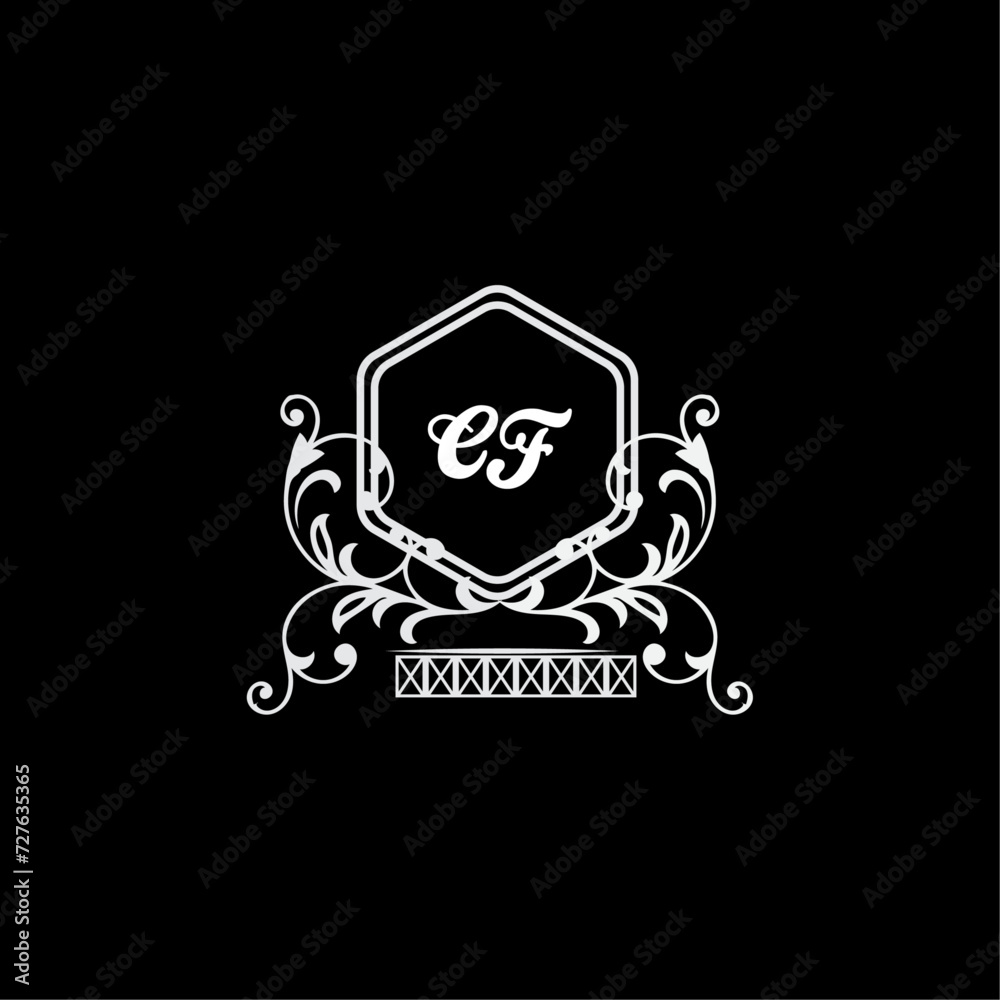 CF Letter, letter CF logo manual elegant minimalist signature logotype. CF luxury crown monogram with the hexagon. Elegant emblem and graceful calligraphy. CF Letter, letter CF logo manual elegant minimalist signature logotype. CF luxury crown monogram with the hexagon. Elegant emblem and graceful calligraphy.