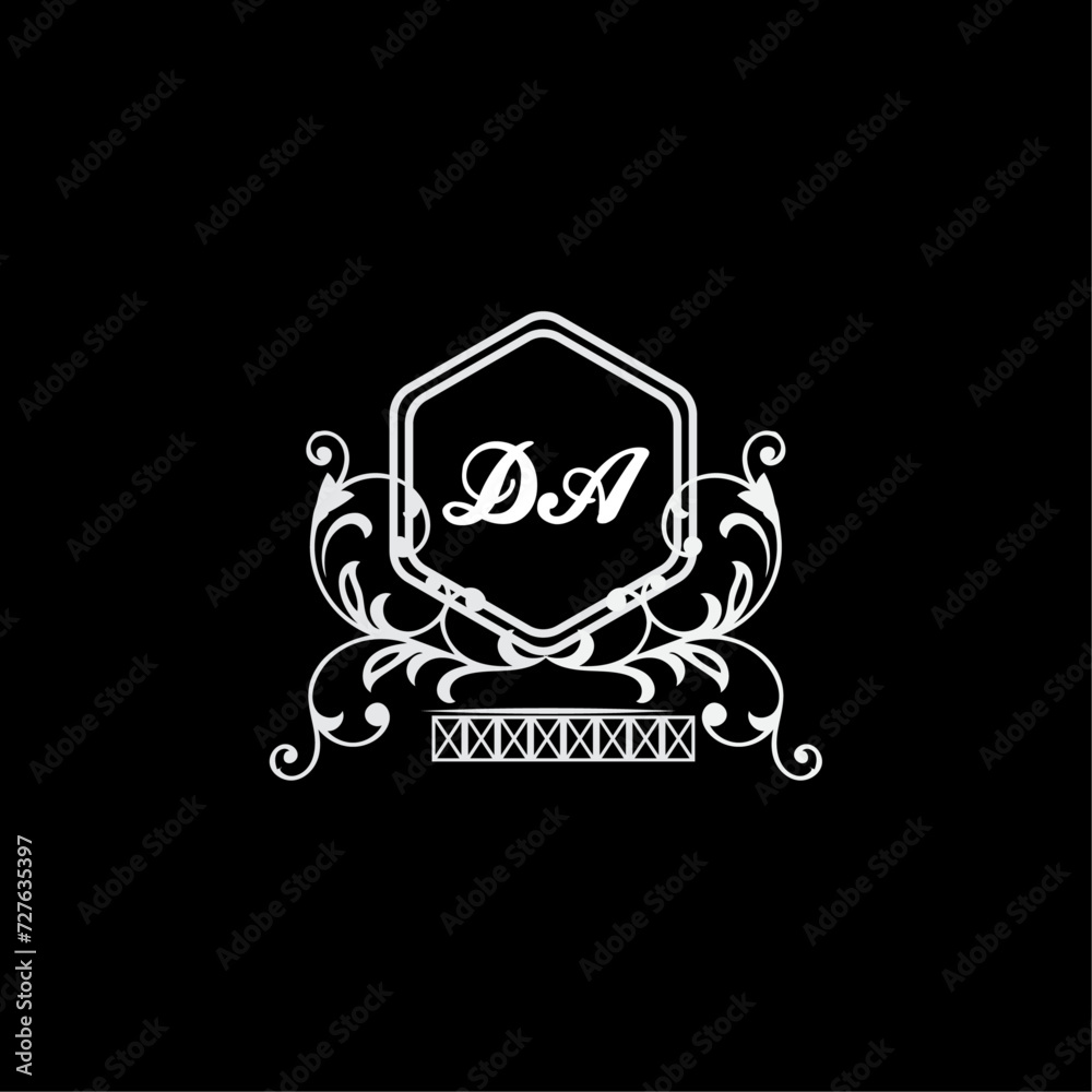 DA Letter, letter DA logo manual elegant minimalist signature logotype. DA luxury crown monogram with the hexagon. Elegant emblem and graceful calligraphy. DA Letter, letter DA logo manual elegant minimalist signature logotype. DA luxury crown monogram with the hexagon. Elegant emblem and graceful calligraphy.