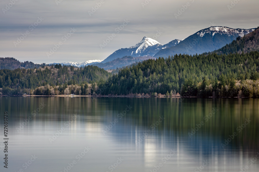 View of of mount Cheam from Cultus Lake in Chilliwack, BC