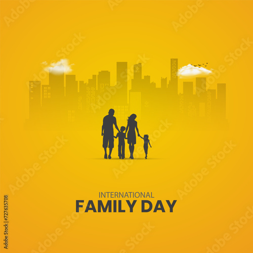 Global Family Day. World Family Day design for social meadi cretive post. 3D Illustration