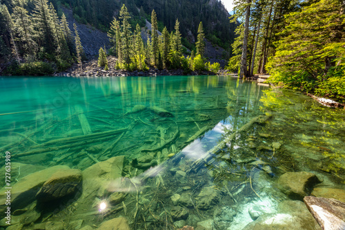 The green color of Lindeman Lake, BC