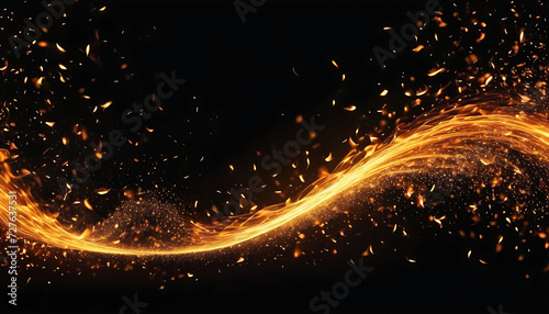 abstract fire particle wavy background. Ai
