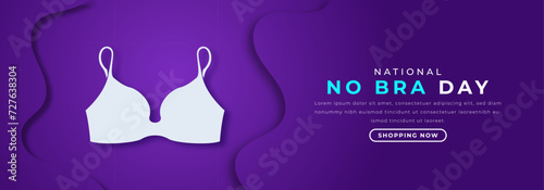 National No Bra Day Paper cut style Vector Design Illustration for Background, Poster, Banner, Advertising, Greeting Card