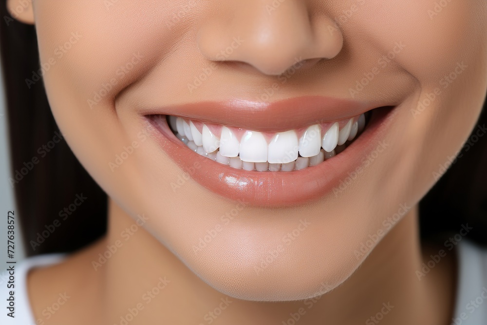 Flawless smile. young woman with perfectly healthy, whitened teeth - dental clinic patient Flawless smile. young woman with perfectly healthy, whitened teeth - dental clinic patient