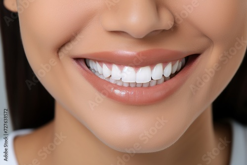 Flawless smile. young woman with perfectly healthy  whitened teeth - dental clinic patient