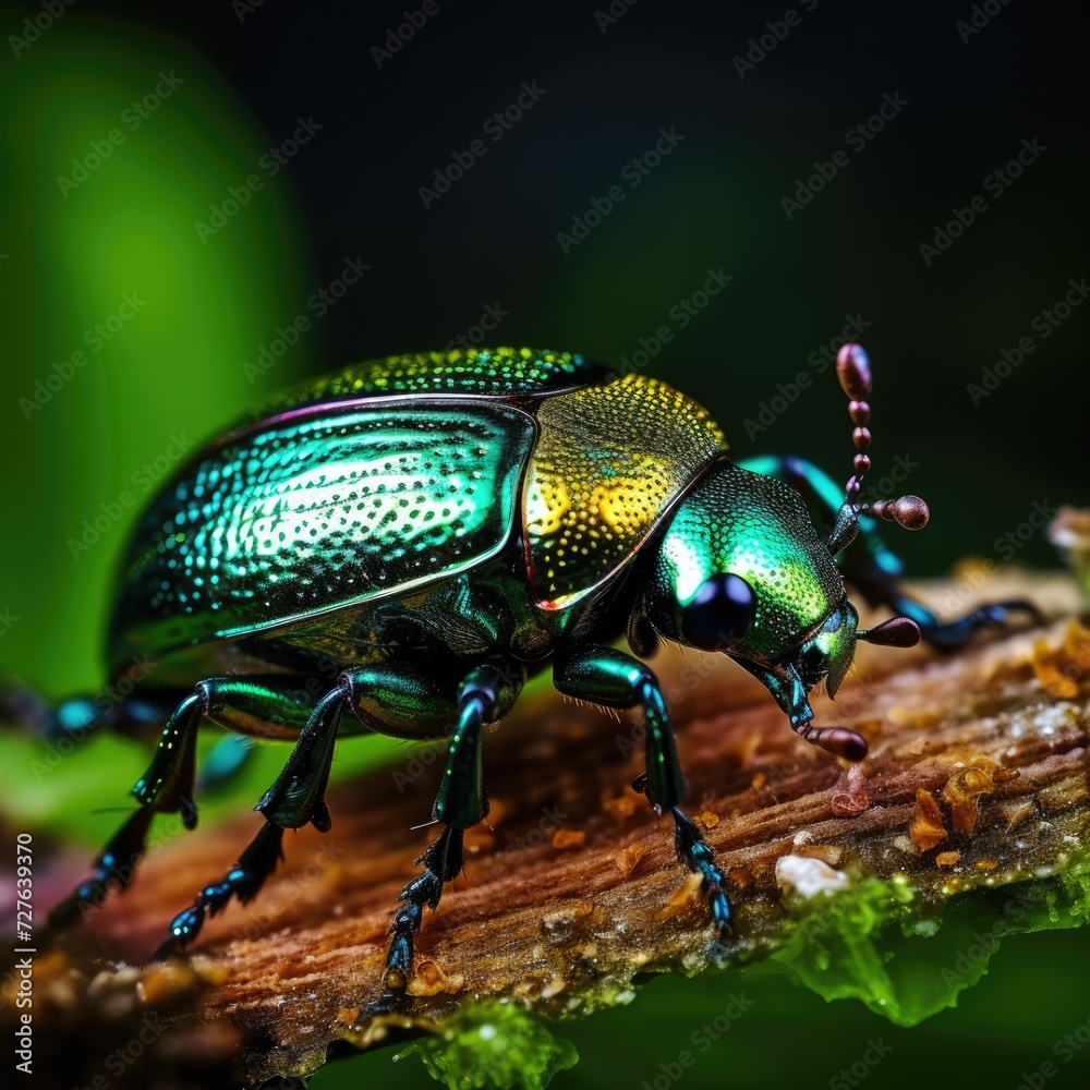 Green Beetle. Macro Shot of Shiny Insect Isolated on White Background Green Beetle. Macro Shot of Shiny Insect Isolated on White Background