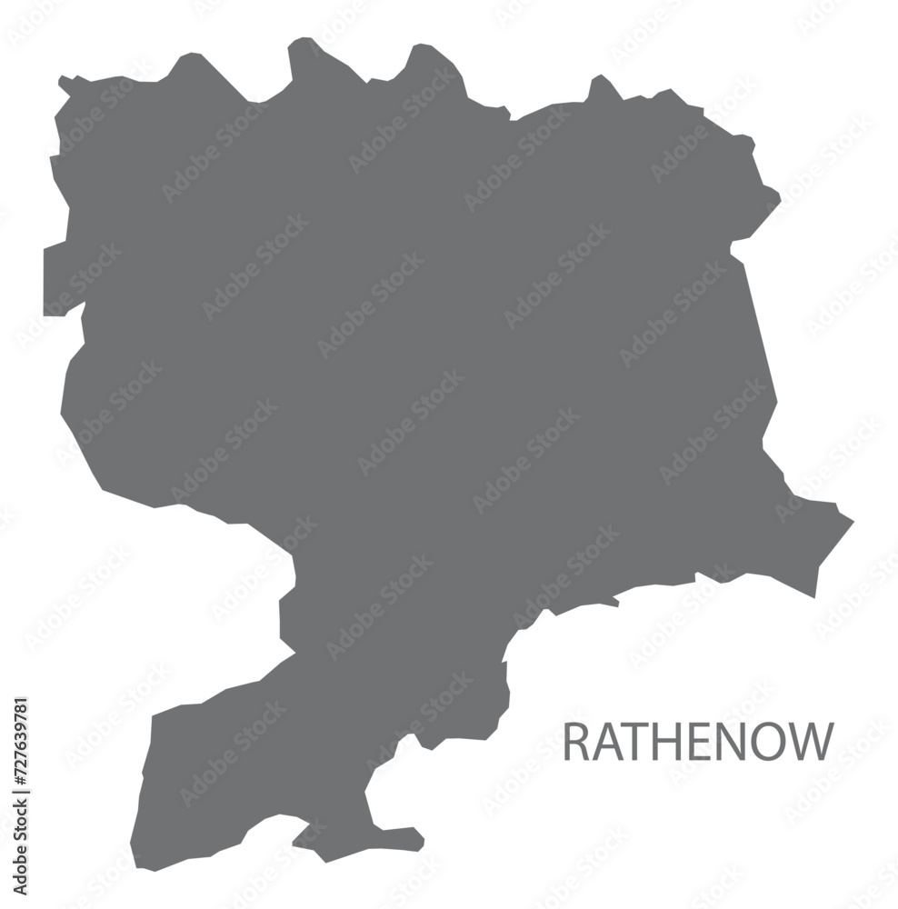 Rathenow German city map grey illustration silhouette shape