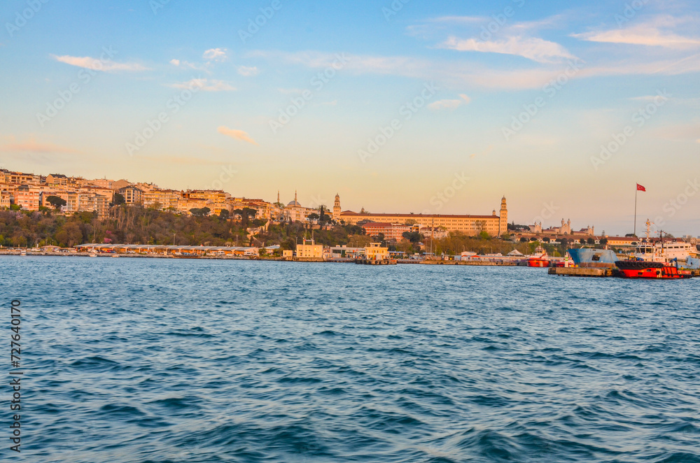 Naklejka premium Selimiye Barracks and Harem ferry terminal in Uskudar district (Istanbul, Turkey)