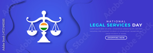 National Legal Services Day Paper cut style Vector Design Illustration for Background, Poster, Banner, Advertising, Greeting Card