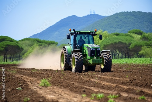Farmer tractor field work agriculture rural farming equipment crop labor harvest