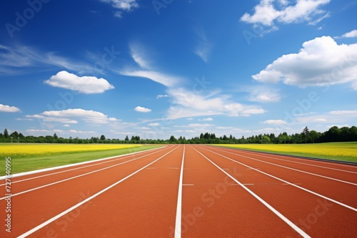 Pristine running track, smooth surface, perfect for runners and athletes to train and compete