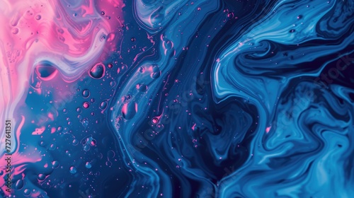 Liquid pink and blue background, AI generated Image