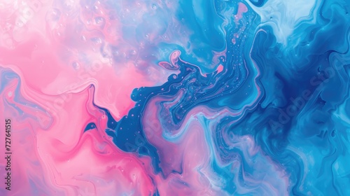 Liquid pink and blue background  AI generated Image