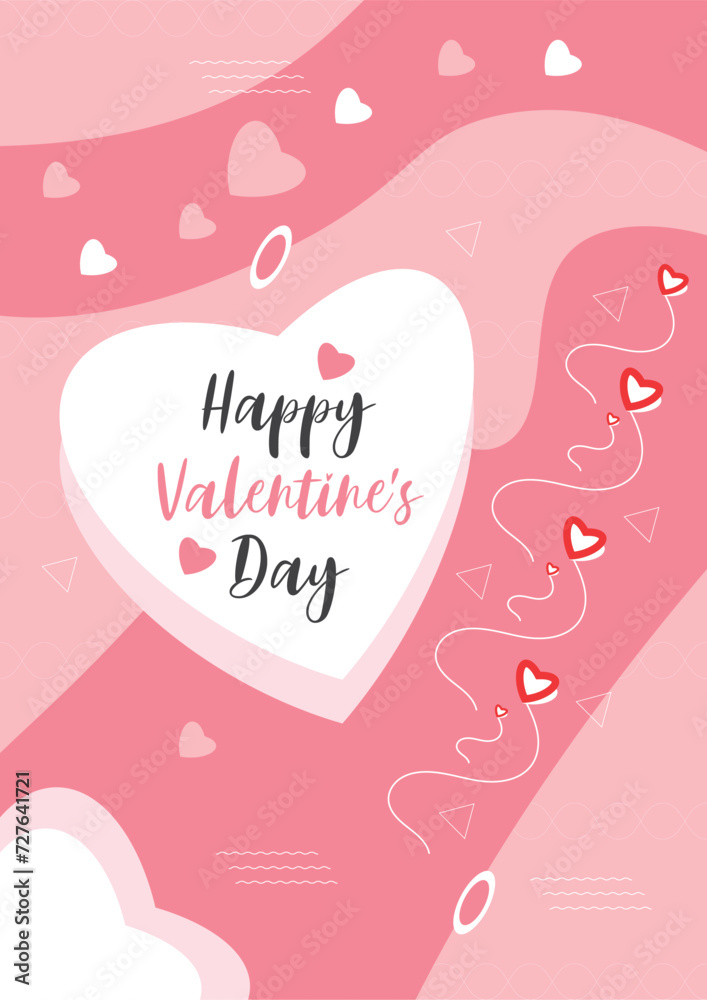 Happy Valentine's day creative flyer template design vector, love banner, Valentine's template design, modern and abstract pattern flyer template design 