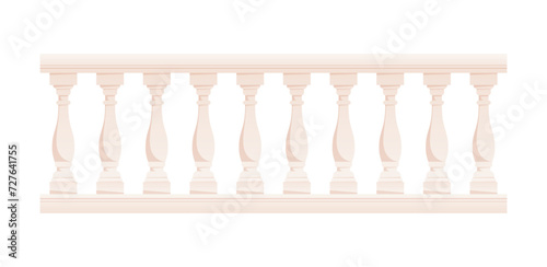 Stone balustrade with balusters for fencing vector