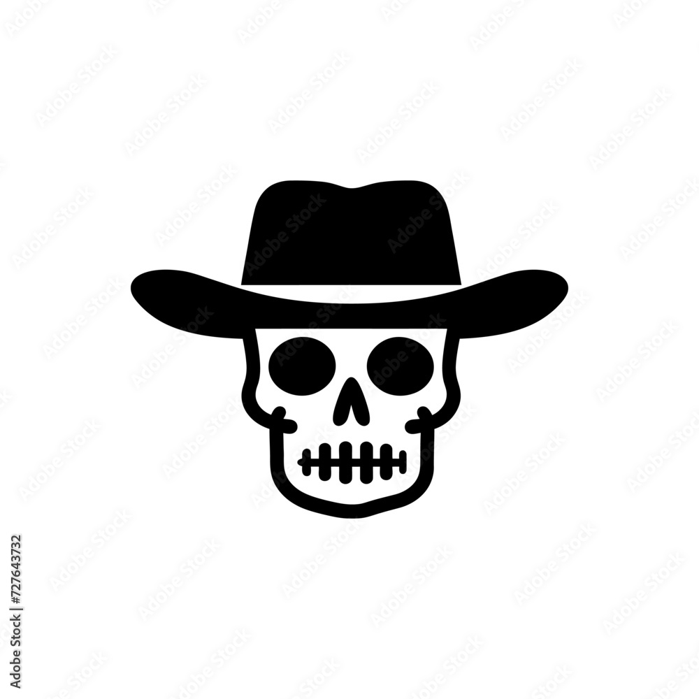 Hat on skull cinco icon Hat on skull cinco icon