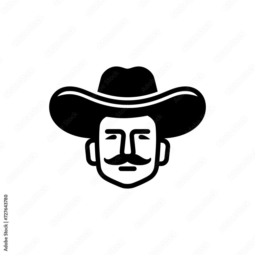 Mexican mariachi mustache icon Mexican mariachi mustache icon