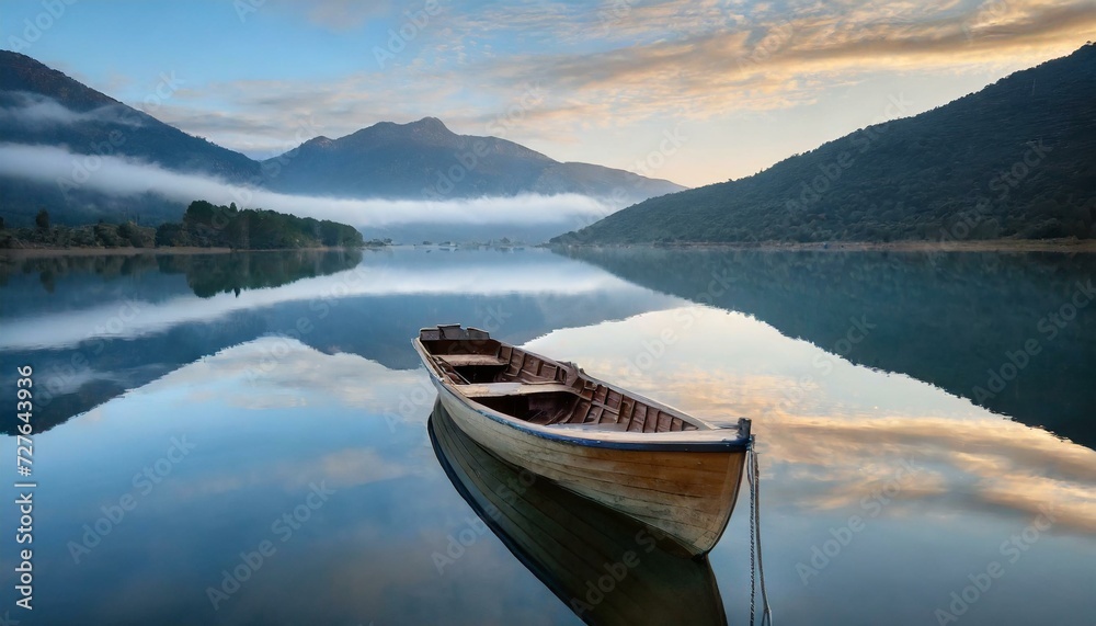 Dawn Serenity: Reflections of Solitude on a Tranquil Lake