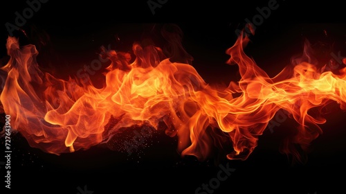 Realistic fire flame effect on white and black background. Fire flame png