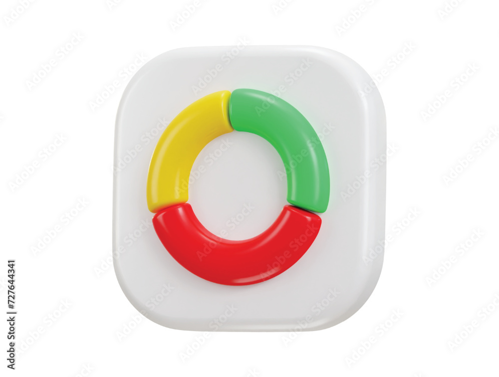 pie chart icon 3d rendering vector illustration
