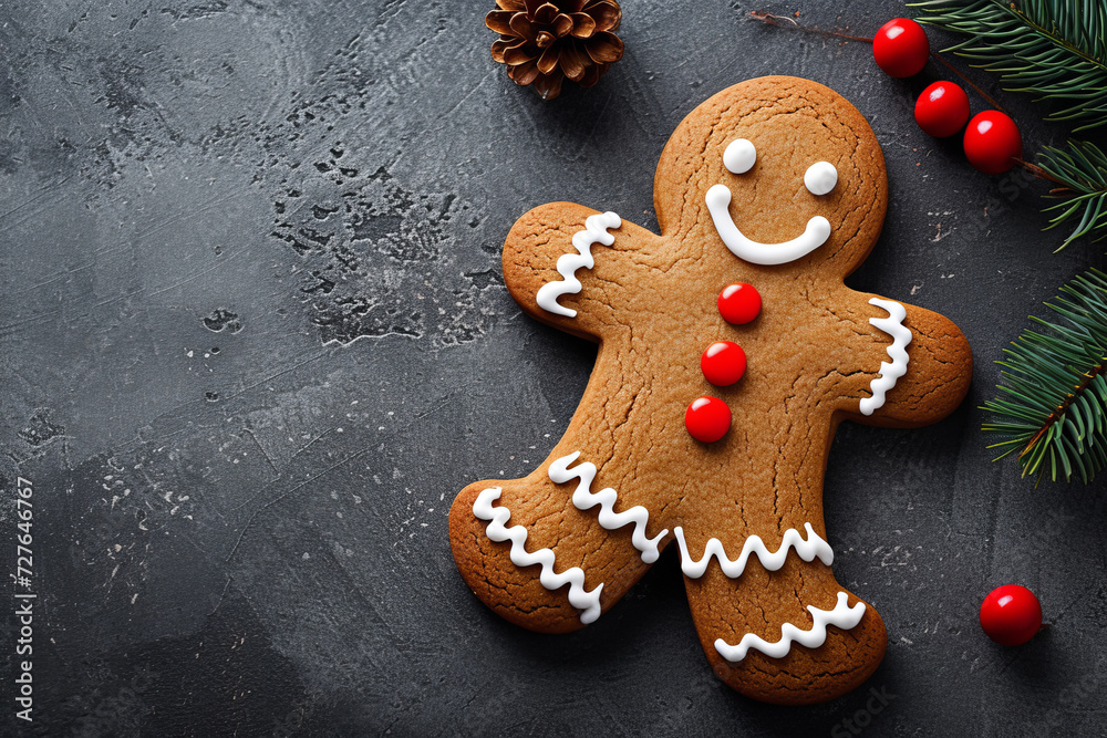 Gingerbread Man Cookie with Missing Limbs and Red Buttons Gingerbread Man Cookie with Missing Limbs and Red Buttons