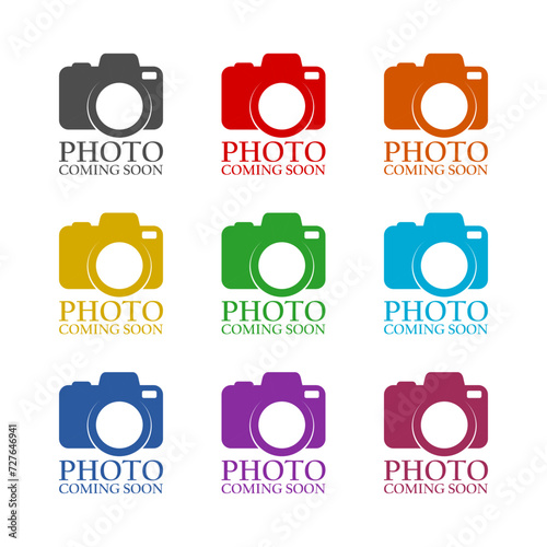 No photo available or missing image  icon isolated on white background. Set icons colorful