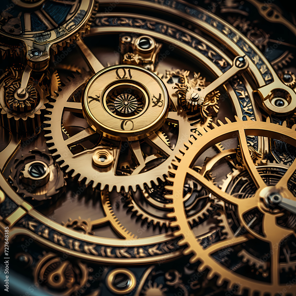 A close-up of intricate clockwork gears.