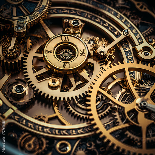 A close-up of intricate clockwork gears.