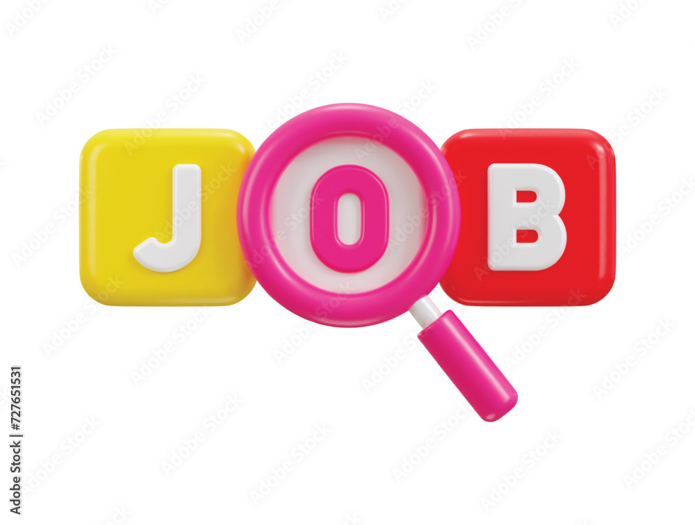 Job vacancy icon with search bar icon 3d rendering vector illustration Job vacancy icon with search bar icon 3d rendering vector illustration