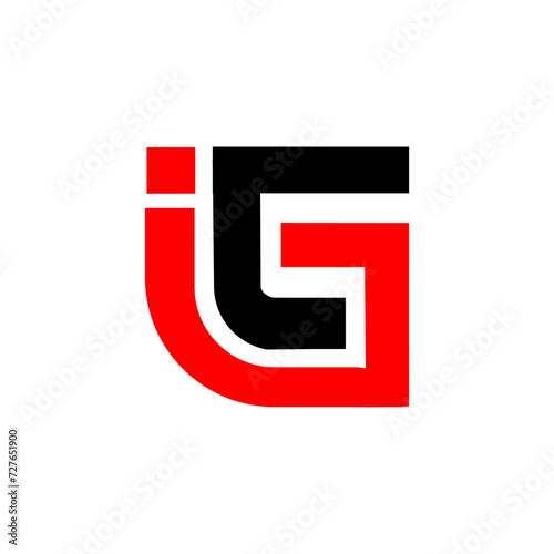 IG logo. I G design. White IG letter. IG, I G letter logo design. Initial letter IG linked circle uppercase.