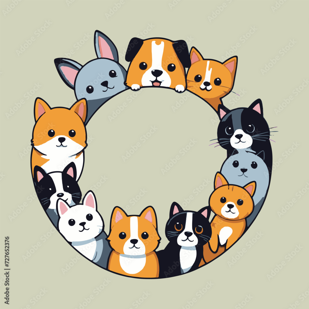 Obraz premium vector of cute pets