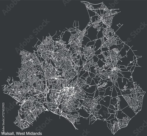 Street roads map of the METROPOLITAN BOROUGH OF WALSALL, WEST MIDLANDS