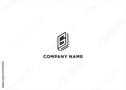 letter G book paper logo vector icon illustration