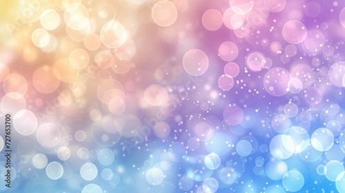 Abstract blur bokeh banner background Rainbow colors generated by ai