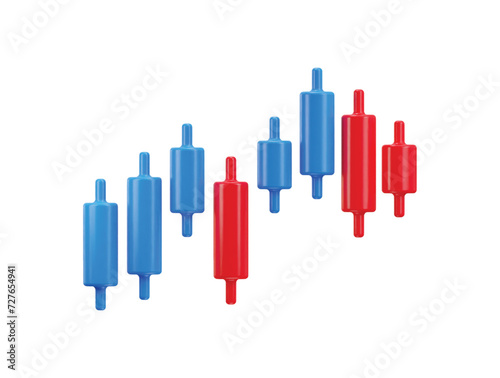 stock trading graph icon 3d render