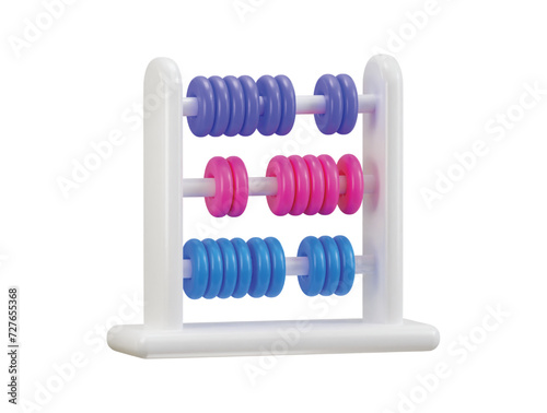 abacus icon education and math concept 3d rendering vector illustration