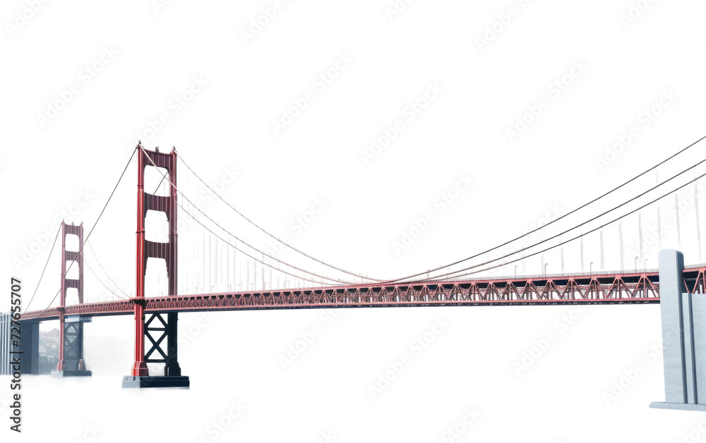 Structural Elegance Iconic Bridge on White or PNG Transparent Background.