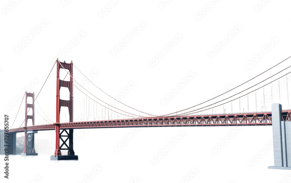 Fototapeta premium Structural Elegance Iconic Bridge on White or PNG Transparent Background.