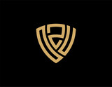 OZU creative letter shield logo design vector icon illustration	