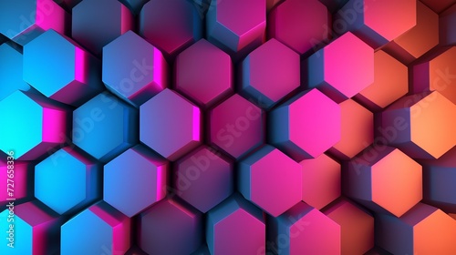 Modern Symmetrical Hexagon Arrangement Background with Gradient