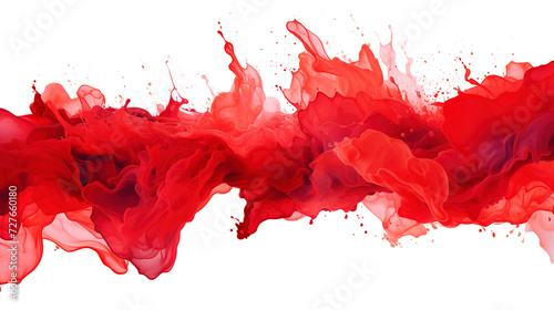 red splash paint stain on transparent background  photo