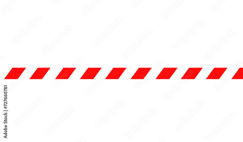red and white caution tape isolated on white and transparent background. warning, danger, crime scene, police, safety tape vector illustration flat style - obrazy, fototapety, plakaty 