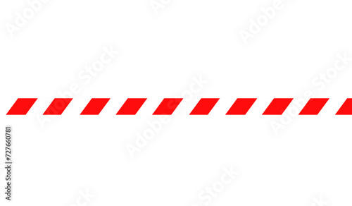 red and white caution tape isolated on white and transparent background. warning, danger, crime scene, police, safety tape vector illustration flat style photo