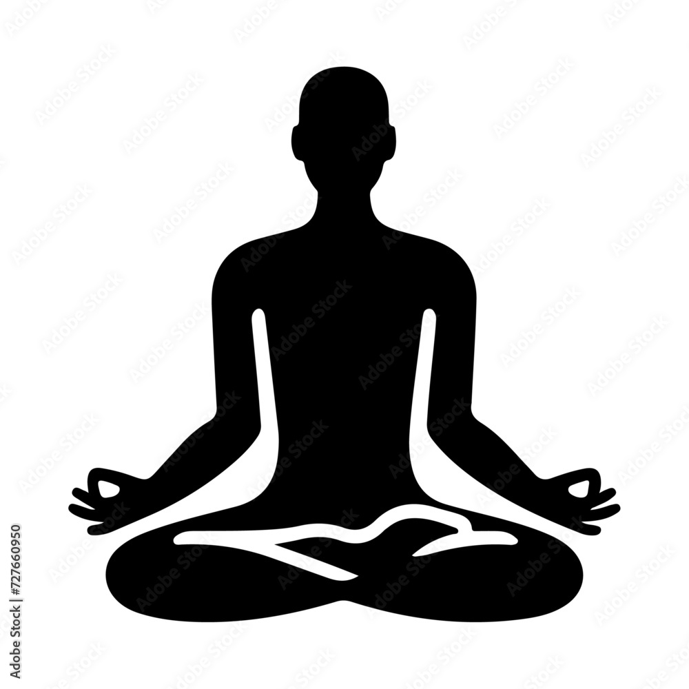 Man Doing yoga icon black color, clipart, symbol, silhouette Man Doing yoga icon black color, clipart, symbol, silhouette