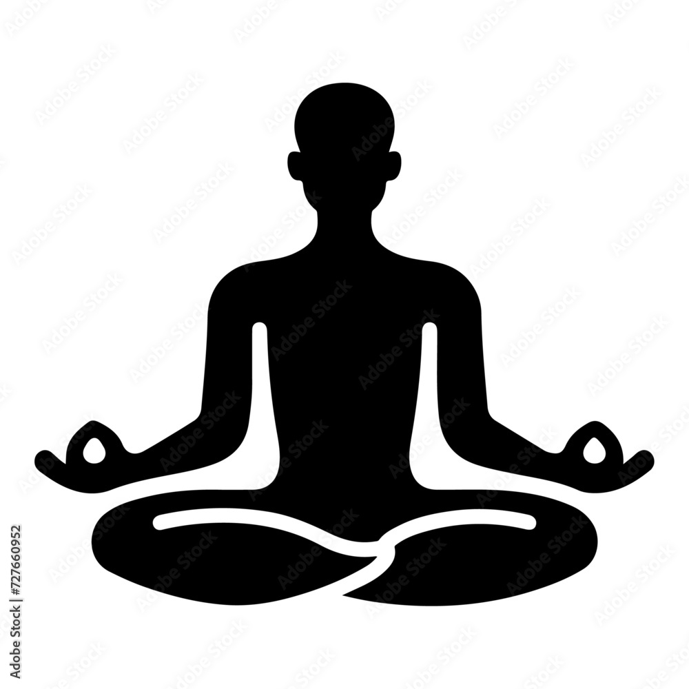 Man Doing yoga icon black color, clipart, symbol, silhouette Man Doing yoga icon black color, clipart, symbol, silhouette