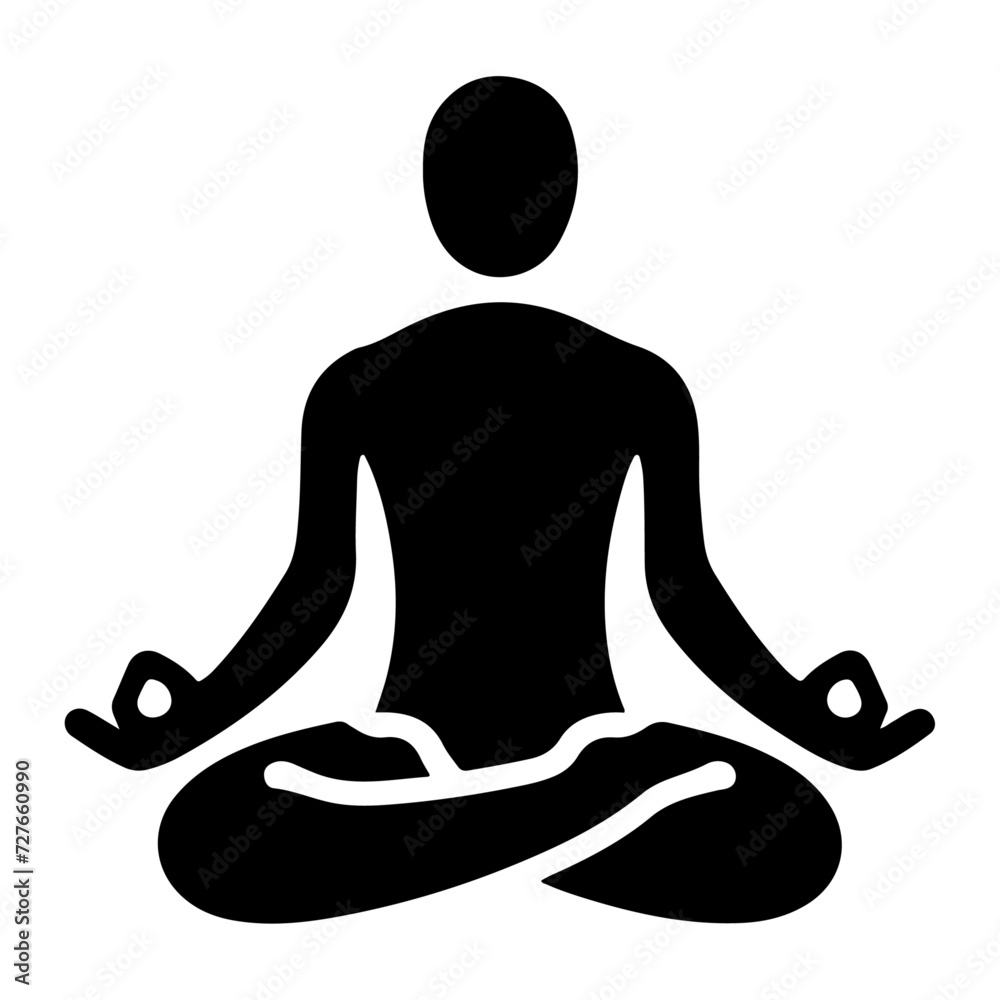 Man Doing yoga icon black color, clipart, symbol, silhouette Man Doing yoga icon black color, clipart, symbol, silhouette